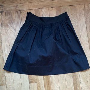 Black A-Line Above Knee Length Work Skirt